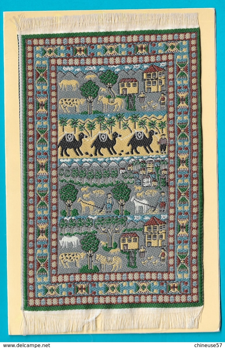 Turquie Carte Brodée Tapis Tissé Avec Des Animaux  Chevaux,chameaux,vaches - Ricamate