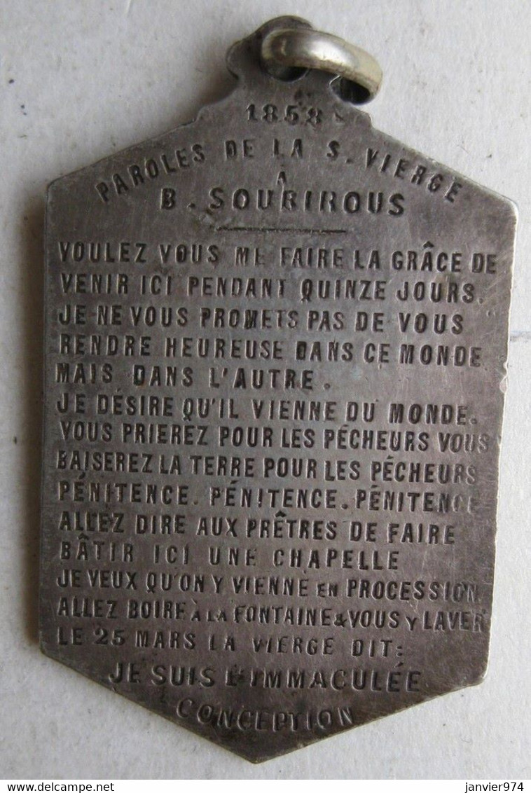 Medaille 1858 Paroles Sainte Vierge à Bernadette SOUBIROUS . LOURDES. Je Suis L’Immaculée Conception. - Religion &  Esoterik