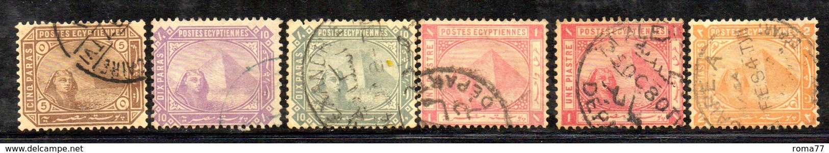 XP4657 - EGITTO ,   Sei Valori Usati (2380A) - 1866-1914 Khédivat D'Égypte