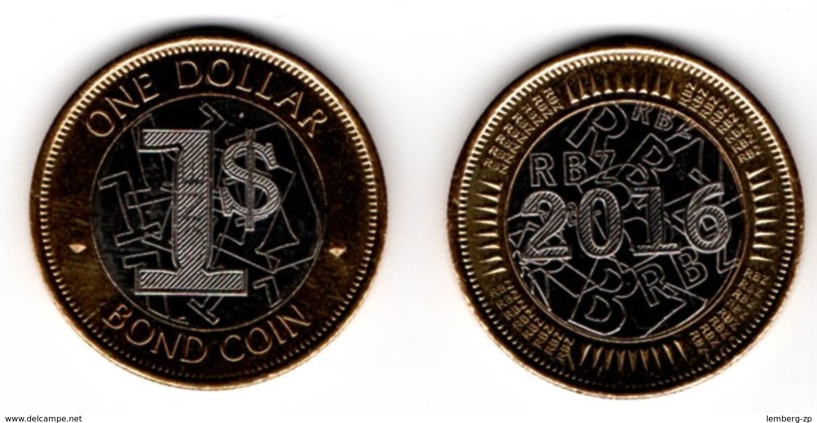 Zimbabwe - 1 Dollar Bond Coin 2016 - 2017 UNC Lemberg-Zp - Zimbabwe