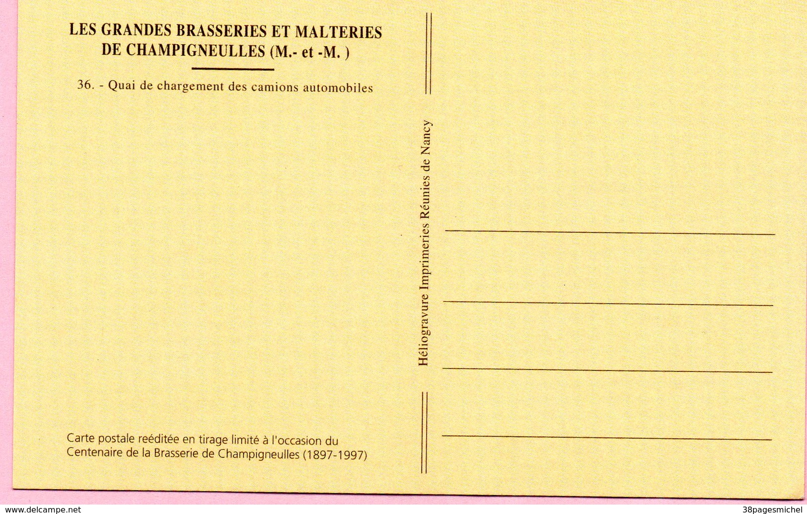 F3003 - Les Grandes Brasseries Et Malteries De Champigneulles - 54 - Quai De Chargement Des Camions Automobiles - Other & Unclassified