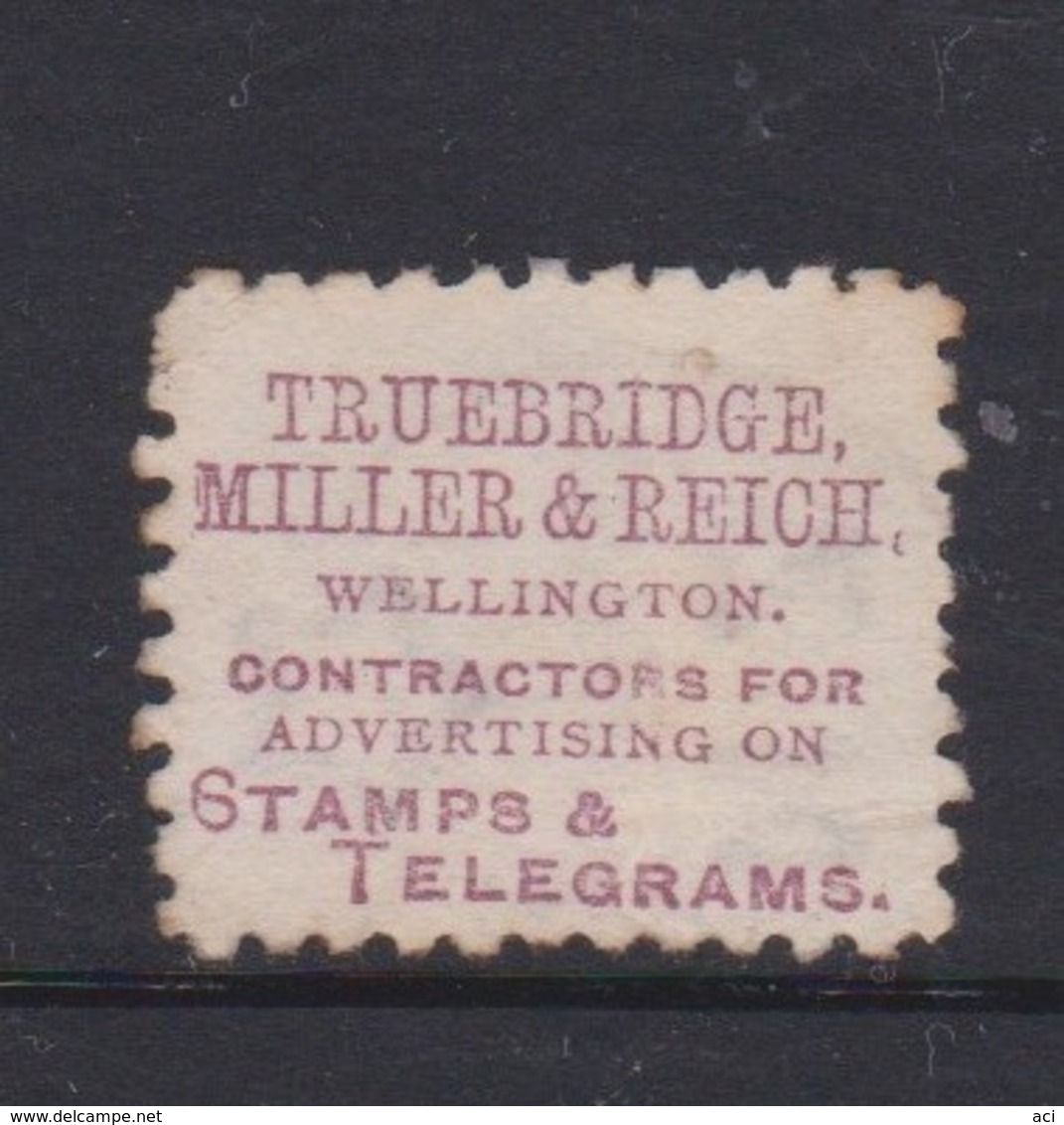 New Zealand 1882  New Zealand Advertising TRUEBRIDGE On 2d Violet Queen.used - Oblitérés