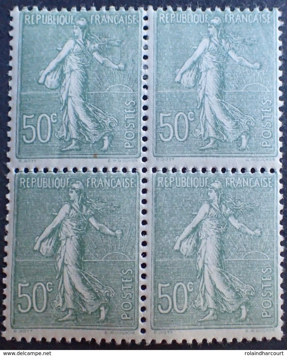 DF50478/393 - 1924 - TYPE SEMEUSE - N°198a BLOC NEUF**(2)/*(2) - 1903-60 Semeuse Lignée