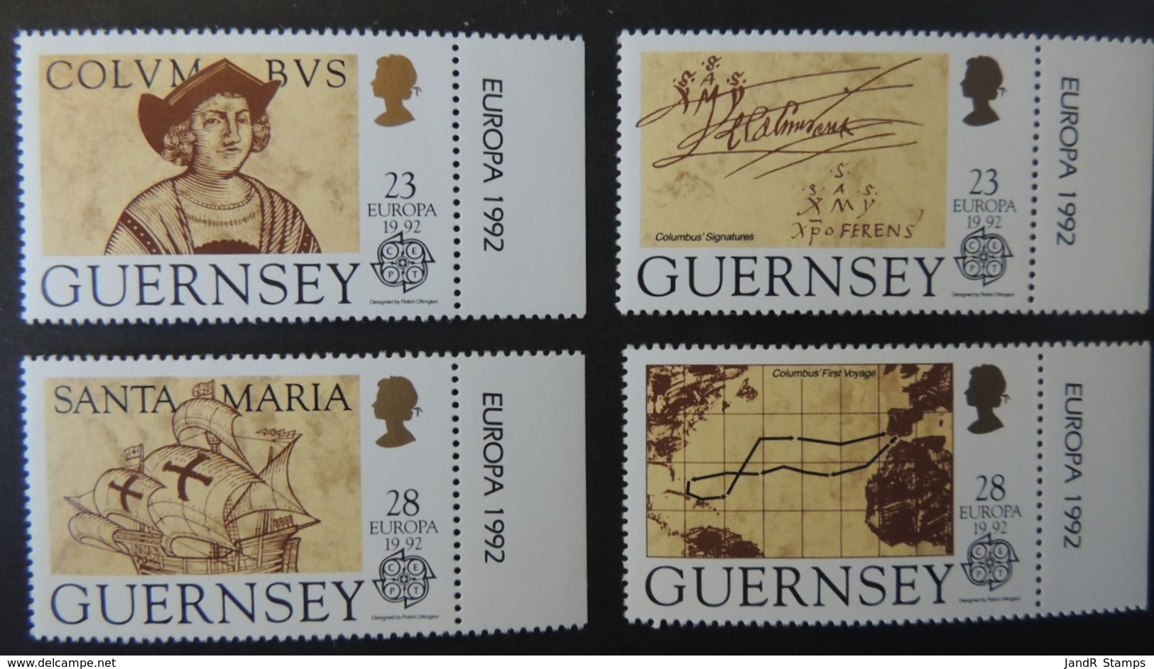 GUERNSEY 1992 500th DISCOVERY OF AMERICA BY COLUMBUS SG556-559 MNH SET 4 VALUES EXPLORERS ADVENTURERS - Guernsey