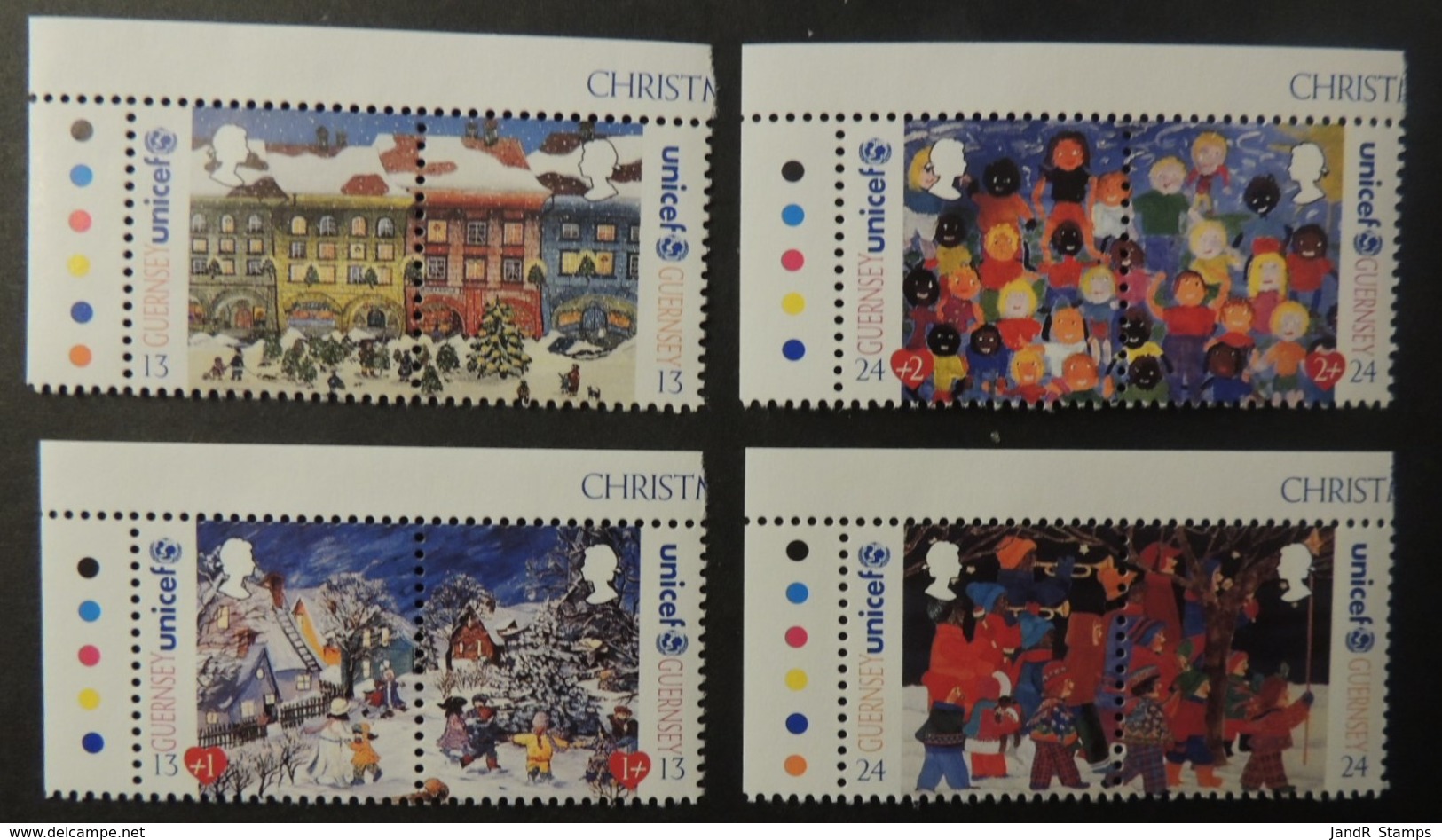 GUERNSEY 1995 CHRISTMAS 50th ANNIVERSARY OF UNICEF SG686-693 MNH 8 VALUES CHILDREN - Guernsey