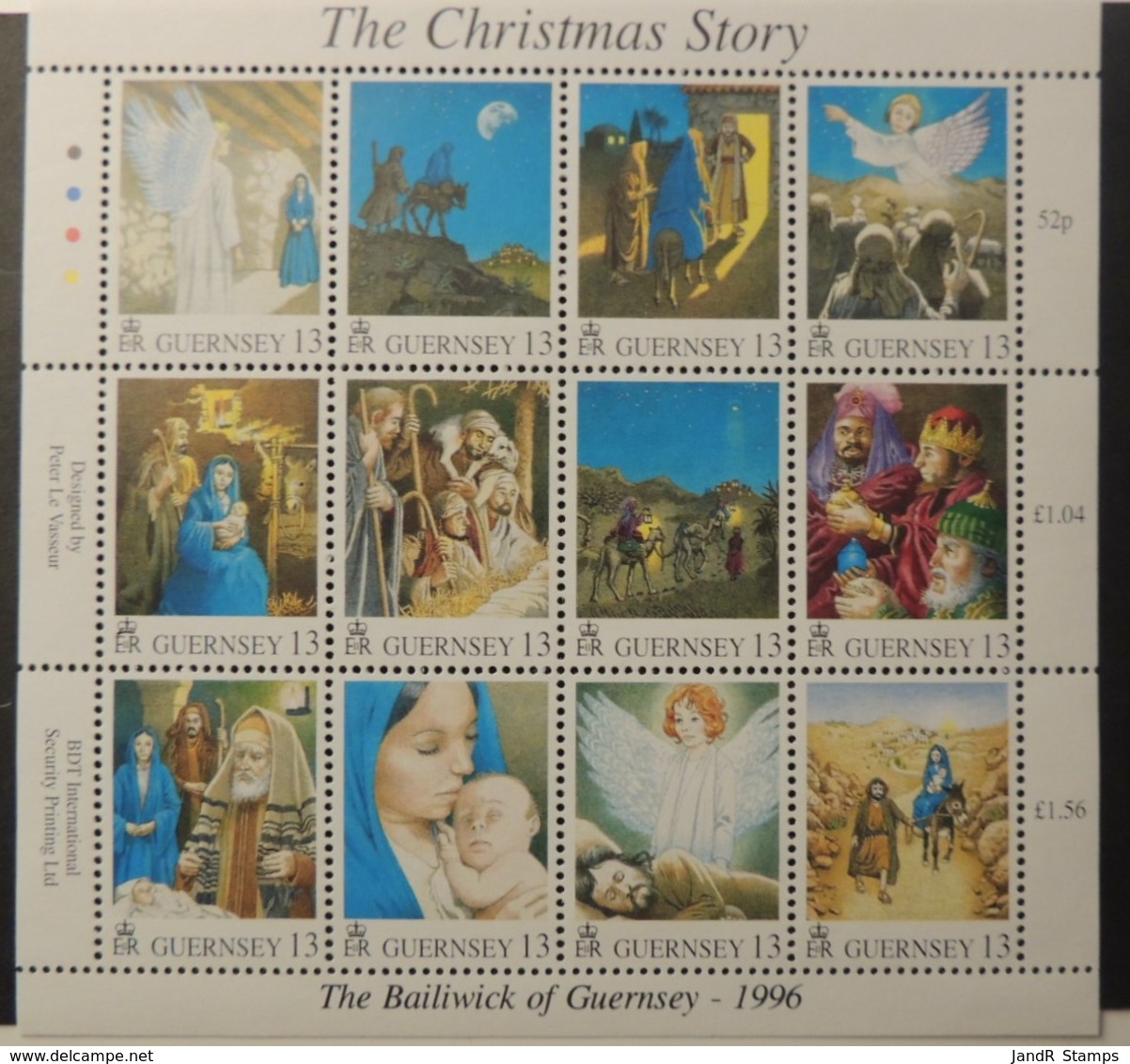 GUERNSEY 1996 CHRISTMAS SG716-729 MNH 14 VALUES ANGEL RELIGION NATIVITY SHEPHERDS THREE KINGS - Guernsey