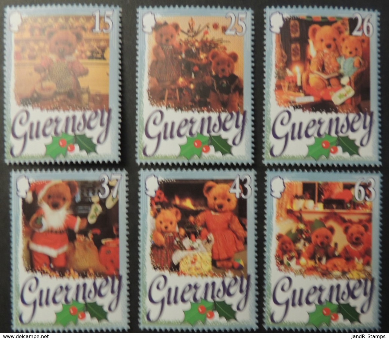 GUERNSEY 1997 CHRISTMAS TEDDY BEARS SG747-752 MNH 6 VALUES CHILDREN - Guernsey