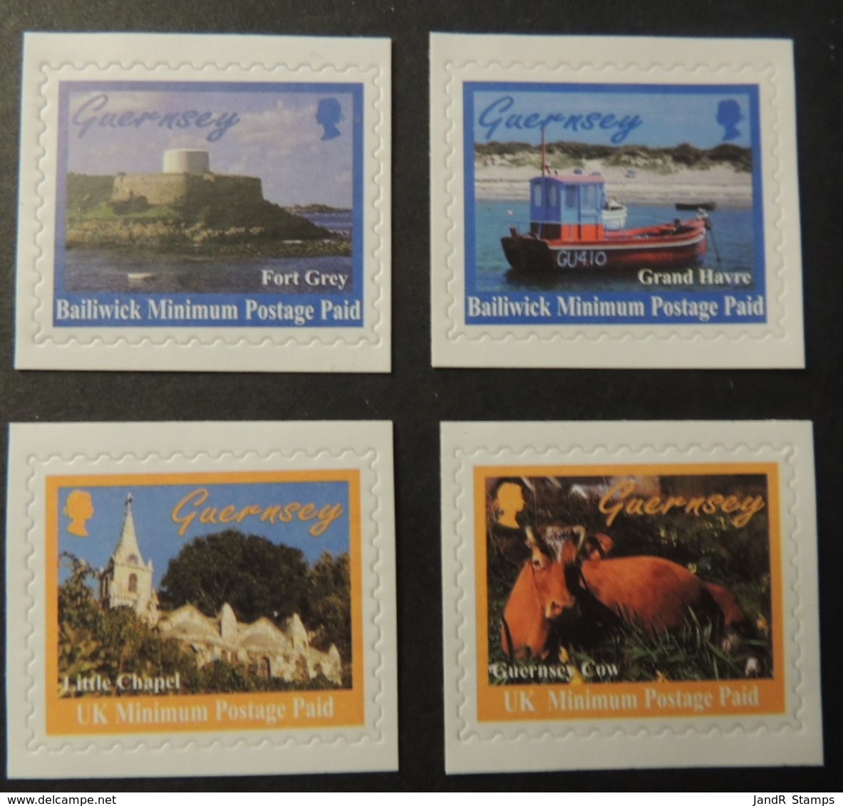 GUERNSEY 1998 SCENES SELF-ADHESIVE SG770-773 MNH 4 VALUES FORT GREY GRTAND HAVRE LITTLE CHAPEL COW BOVINE - Guernesey