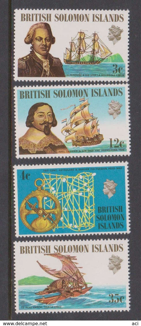 Solomon Islands SG 201-204 1971 Ships And Navigators ,mint Never  Hinged, - Solomon Islands (1978-...)