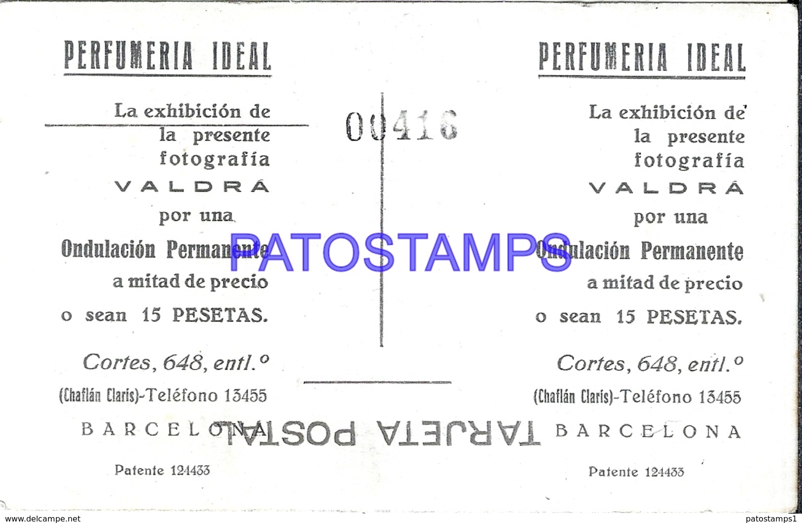 109718 SPAIN ESPAÑA BARCELONA CATALUÑA PUBLICITY PERFUMERIA IDEAL POSTAL POSTCARD - Andere & Zonder Classificatie