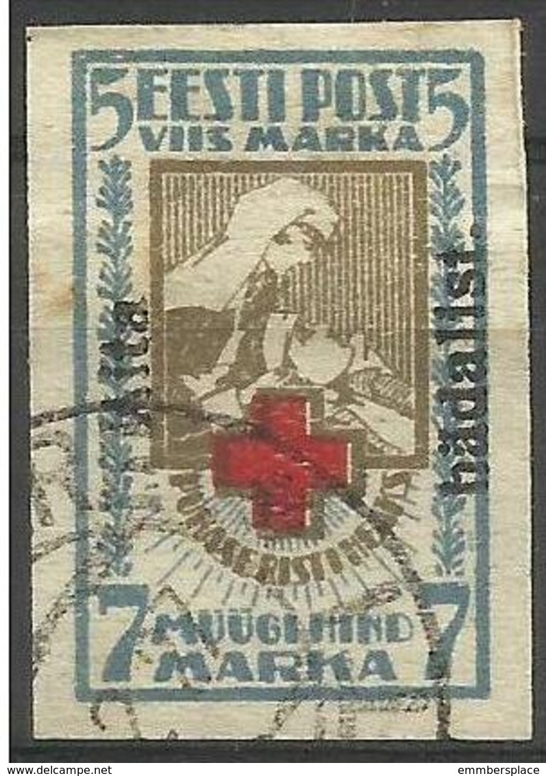 Estonia - 1923 Red Cross Aita Hadalist O/print 5-7m Imperf Used SG 50a, Mi 47b,  Sc B10 - Estonia