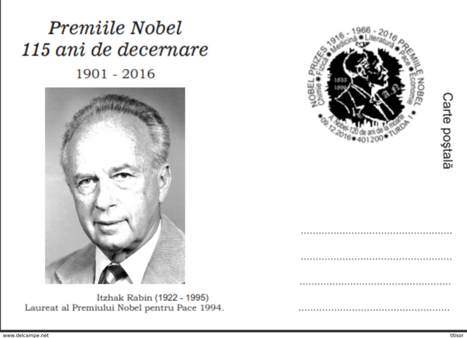 115 Years The Nobel Prize In  Peace 1994 Shimon Peres - Turda 2016 - Premio Nobel