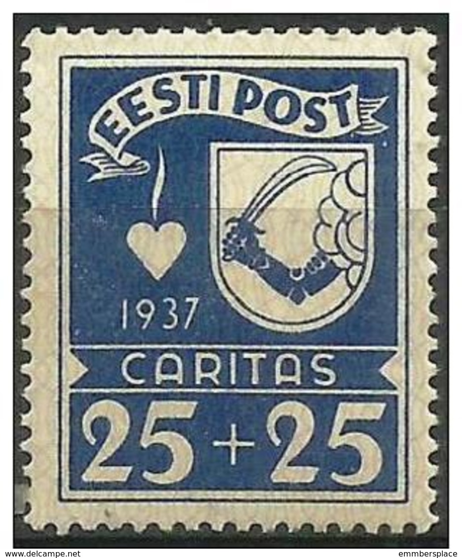 Estonia - 1937 Social Welfare (Caritas) Arms Of Valga 25s+25s MNH ** SG 132  Mi 129  Sc B34 - Estonia