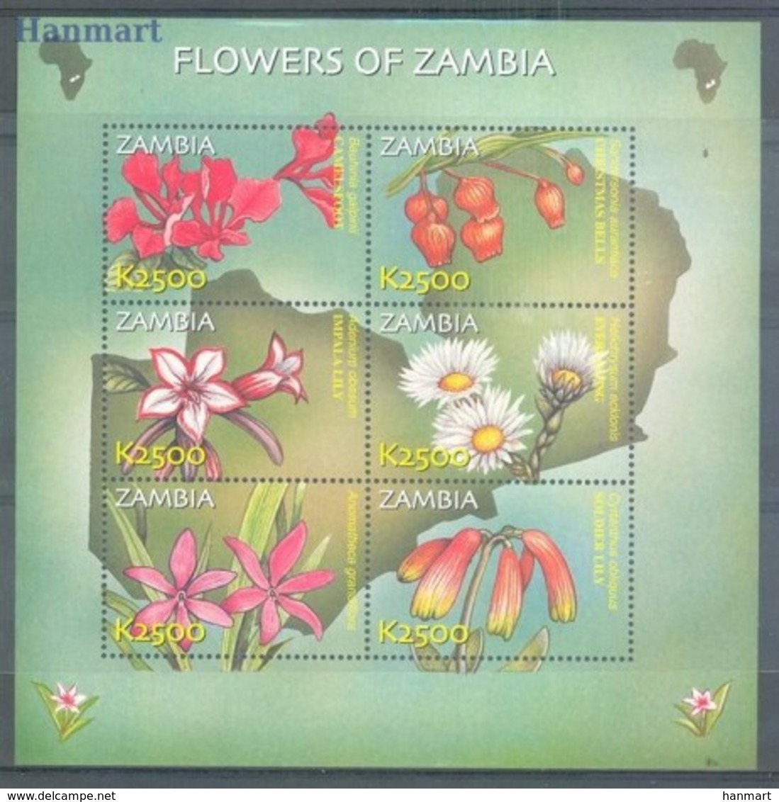 Zambia 2002 Mi 1417-1422 MNH ( ZS6 ZMBark1417-1422 ) - Zambia (1965-...)