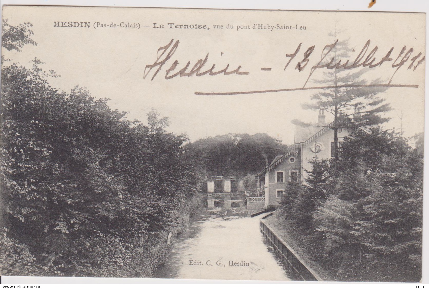 PAS DE CALAIS - HESDIN -  La Ternoise, Vue Du Pont D'Huby Saint Leu - Hesdin