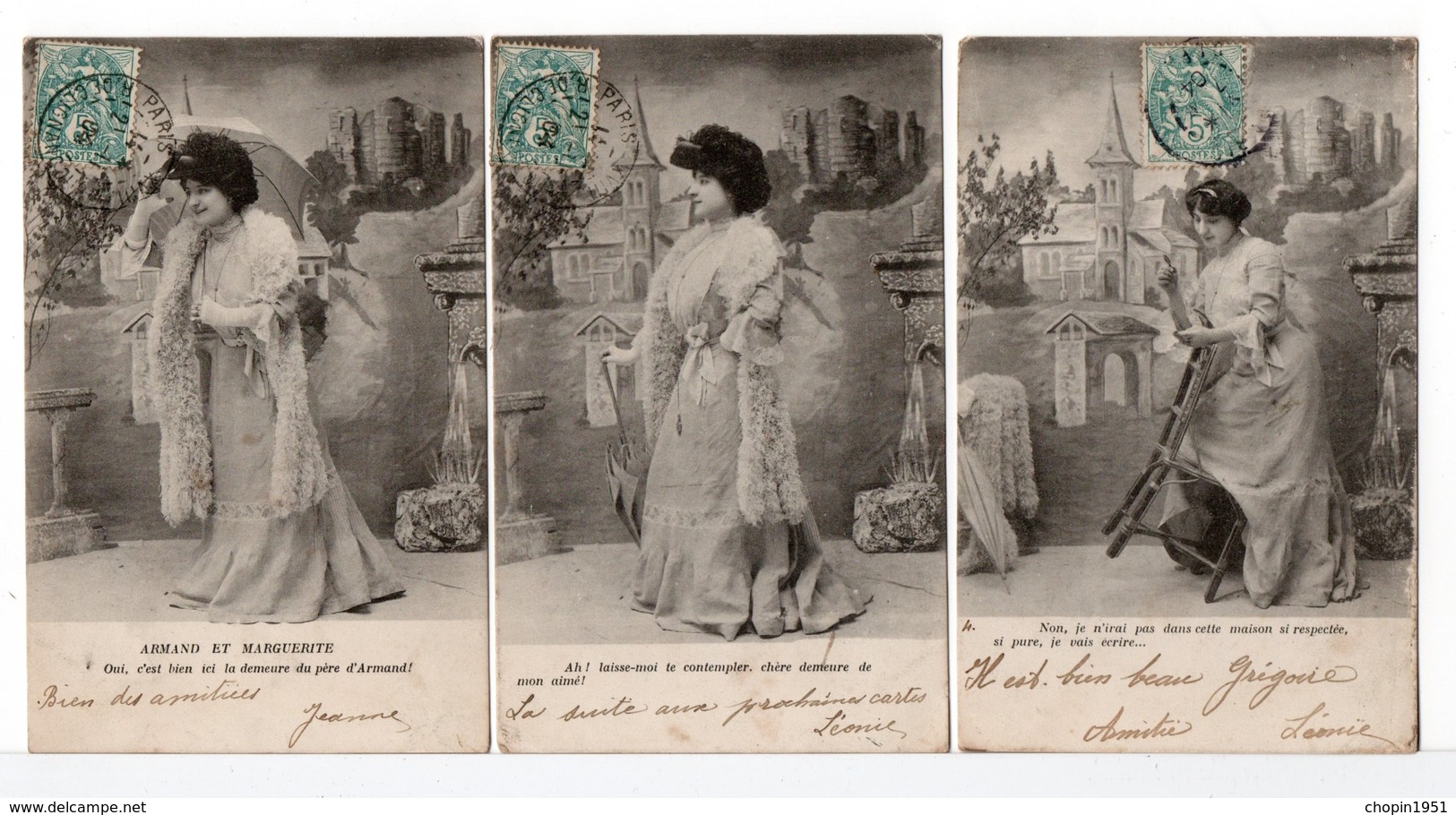 CPA - JEUNE FEMME - ARMAND ET MARGUERITE - 5 Cartes - Femmes