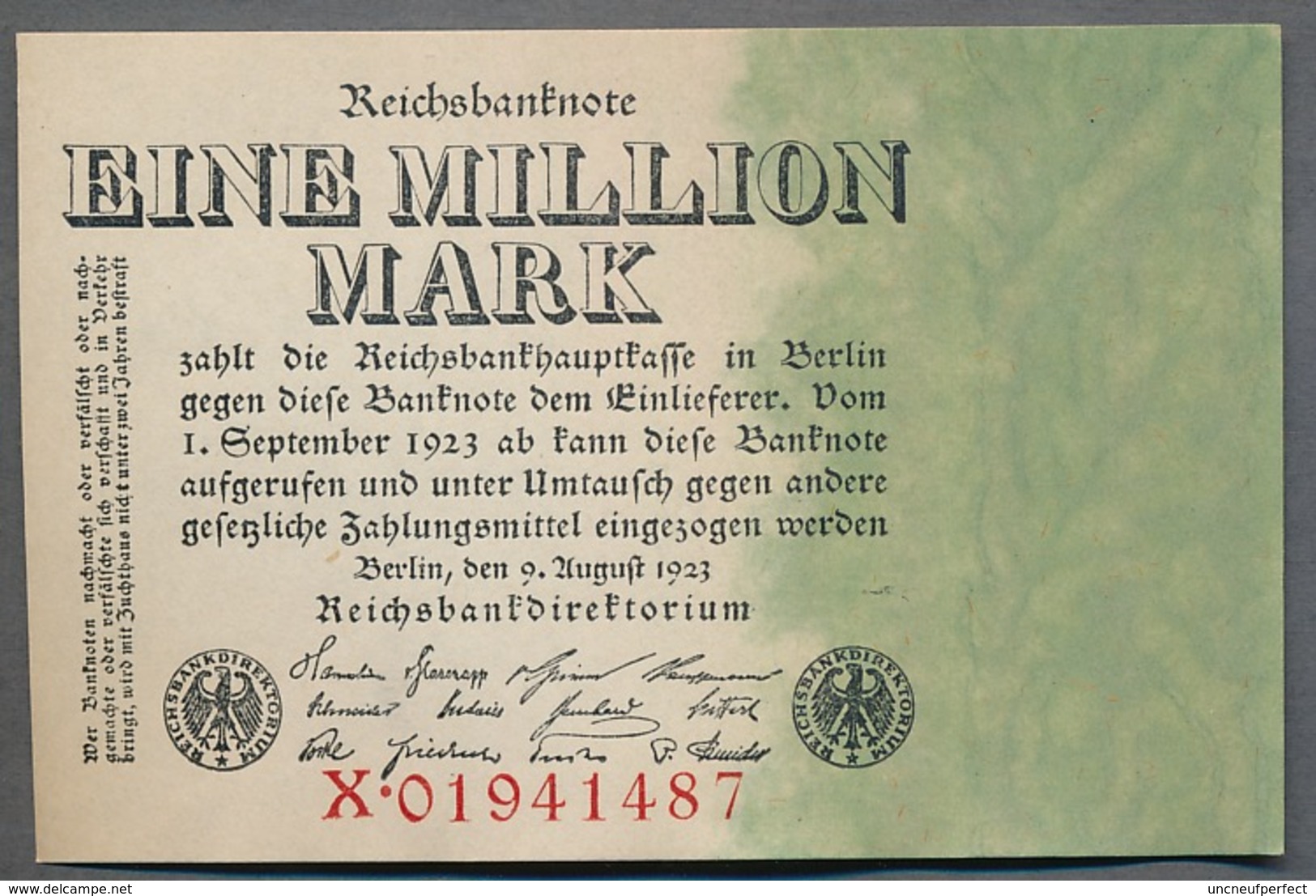 P101 Ro100 DEU-113. 1 Million Mark 1923 UNC NEUF - 1 Miljoen Mark