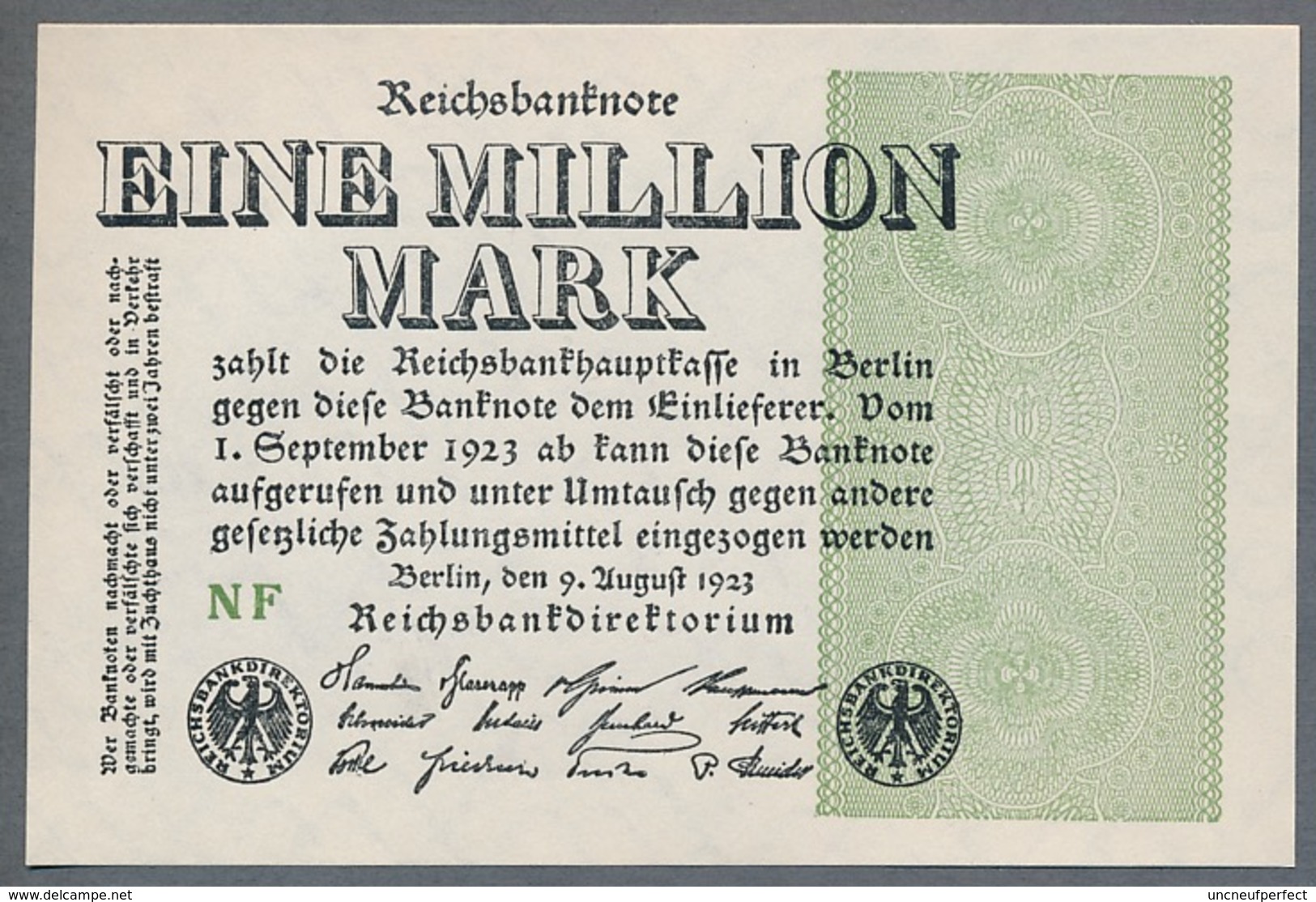 P102c Ro101c DEU-114a  1 Million Mark 1923 NEUF - 1 Million Mark