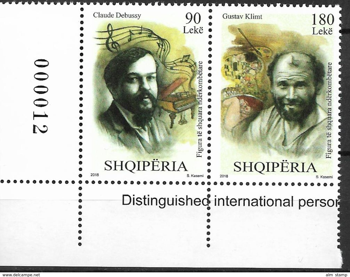 2018 Albanien Mi.  **MNH    International Personalities - Albania