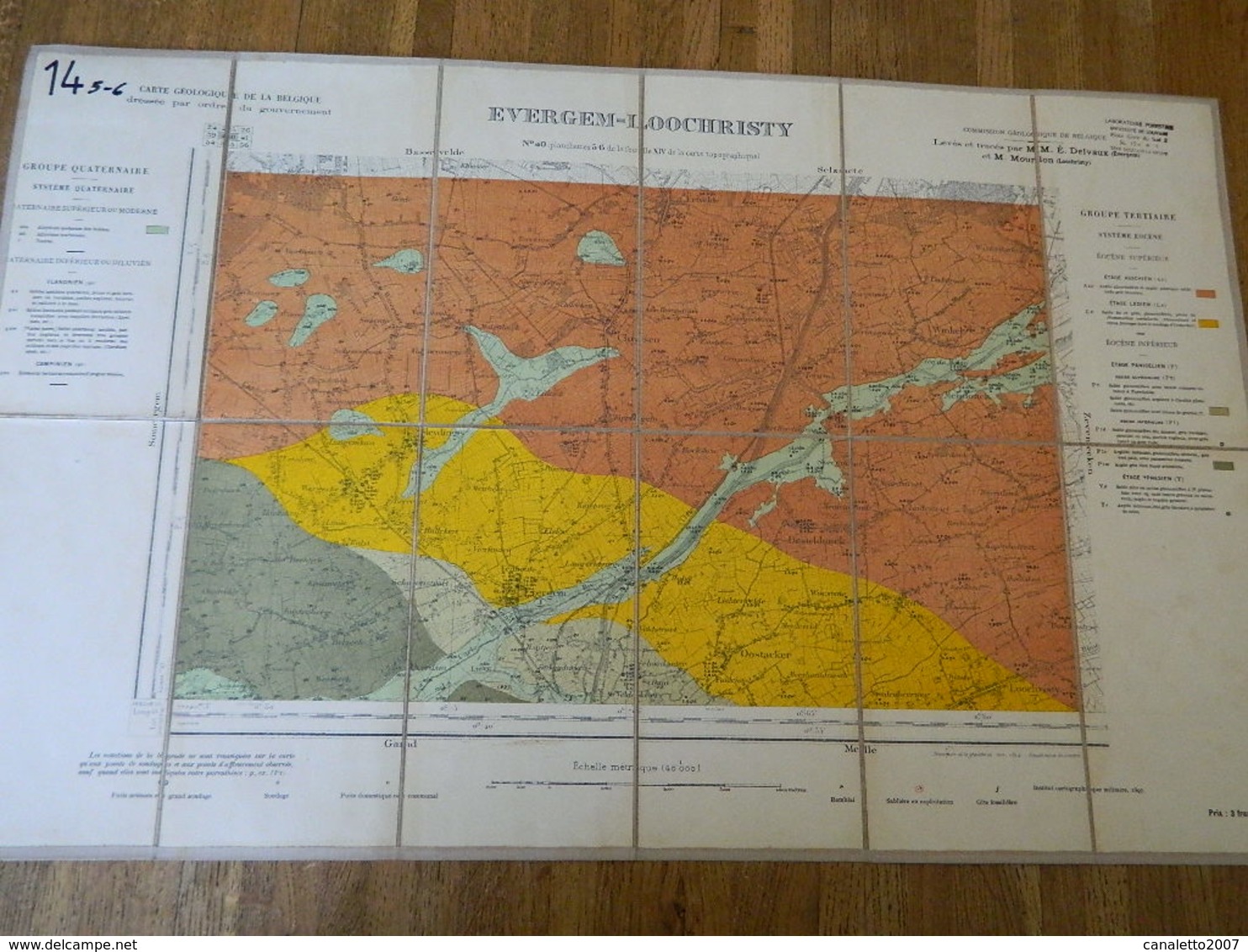 EVERGEM-LOCHRISTY:TRES RARE CARTE GEOLOGIQUE DE 1897 - Autres & Non Classés