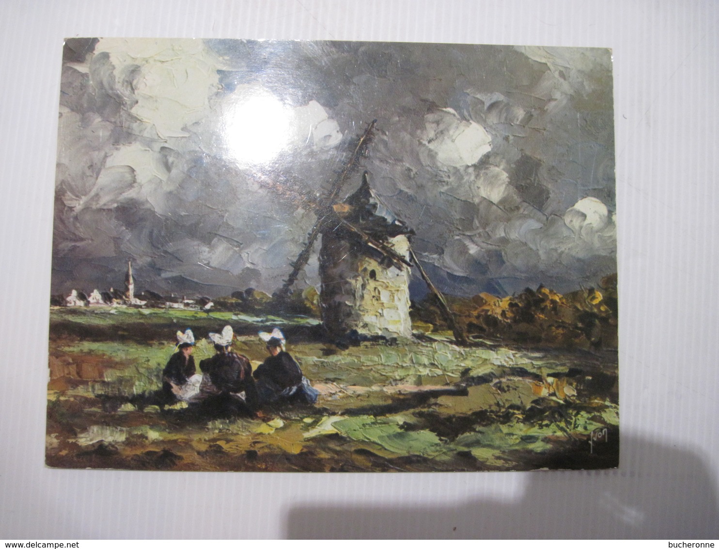 CPM Maxi Carte Postal POINTE DU VAN Vieux Moulin à Cléden Moulin Animé 19,7cms X 15cms - Editeur: YVON   TBE - Cléden-Cap-Sizun