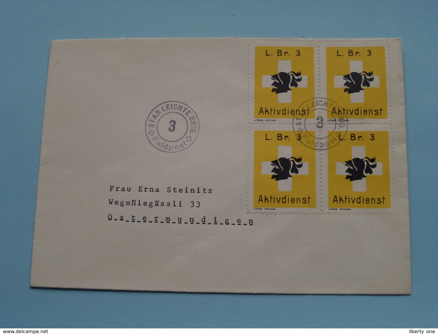 STAB LEICHTES BRIG. 3 > Zie / Voir / See PHOTO > Stamp FELDPOST / Adres > Ostermundigen ( Zie Foto's Voor Details ) ! - Militaria