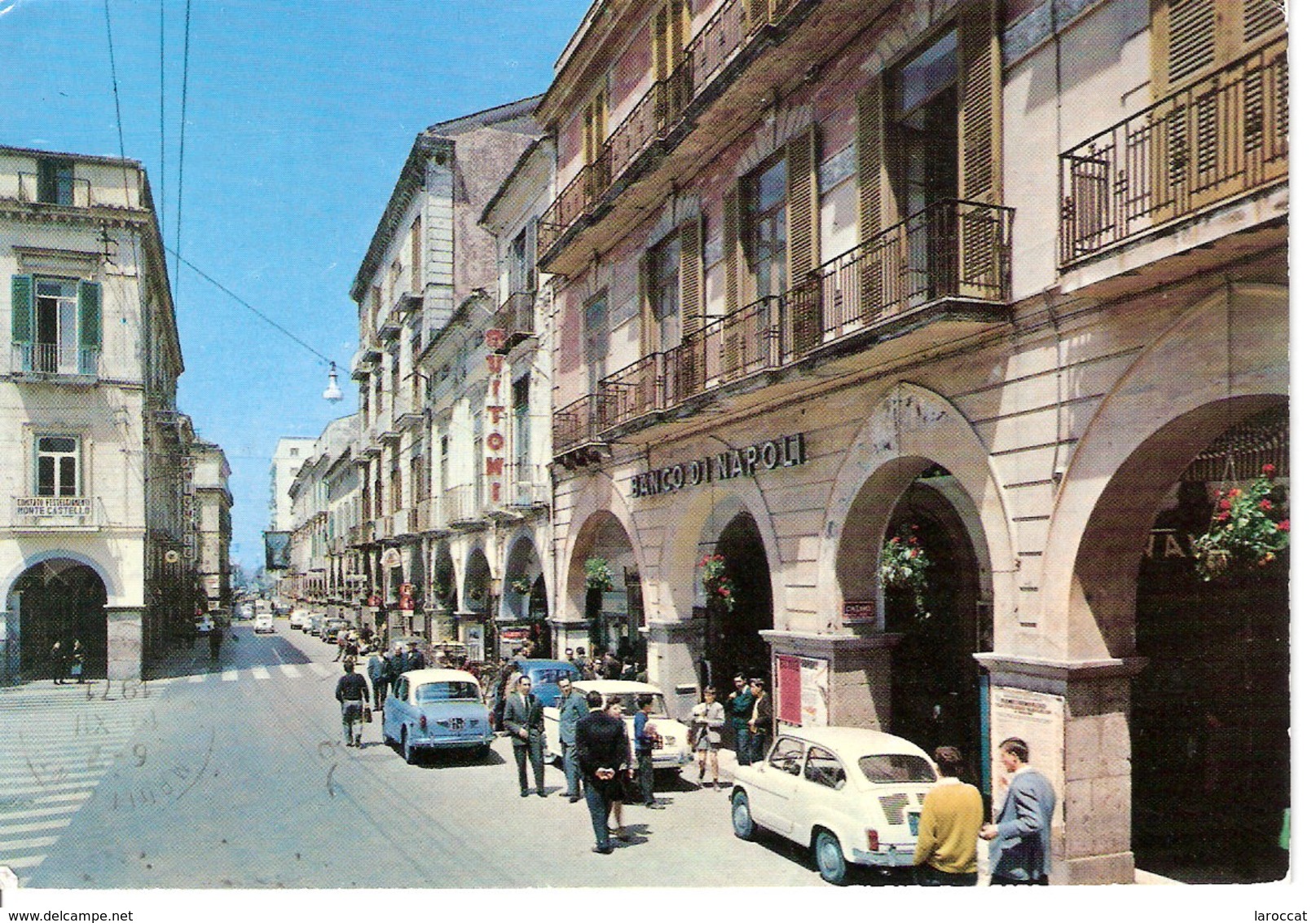 1971 - Cava Dei Tirreni - Corso Italia - Sede Comitato Festeggiamenti Monte Castello - Banca Di Napoli - Animata Auto - Cava De' Tirreni