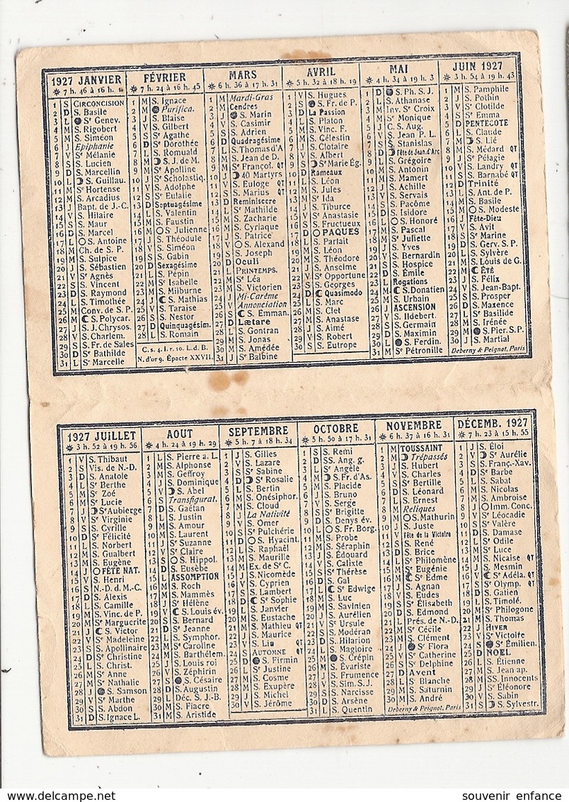 Petit Calendrier 1927 A Chartier Cordonnier 86 Rue François Chenieux Limoges 87 Haute Vienne - Petit Format : 1921-40