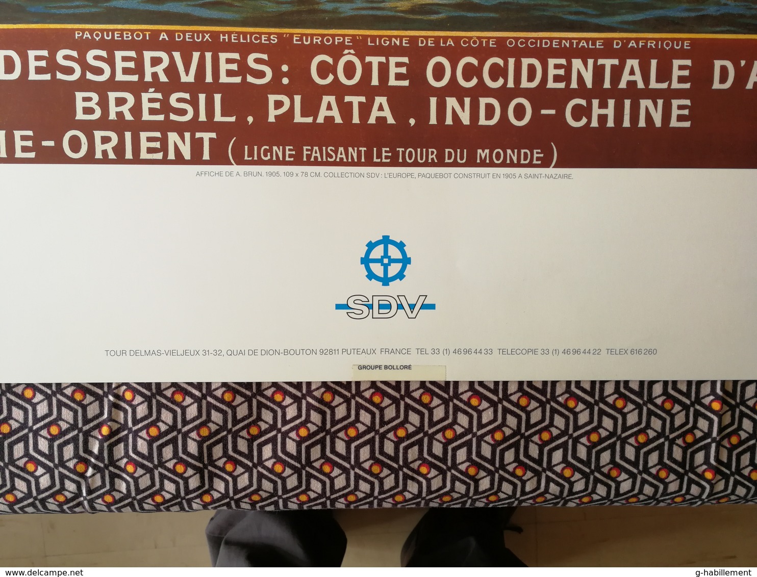 AFFICHE BATEAU / PAQUEBOT L'europe CHARGEURS REUNIS Afrique,brésil,INDOCHINE Tirage Limité à 1000 Ex DELMAS-VIELJEUX SDV - Plakate