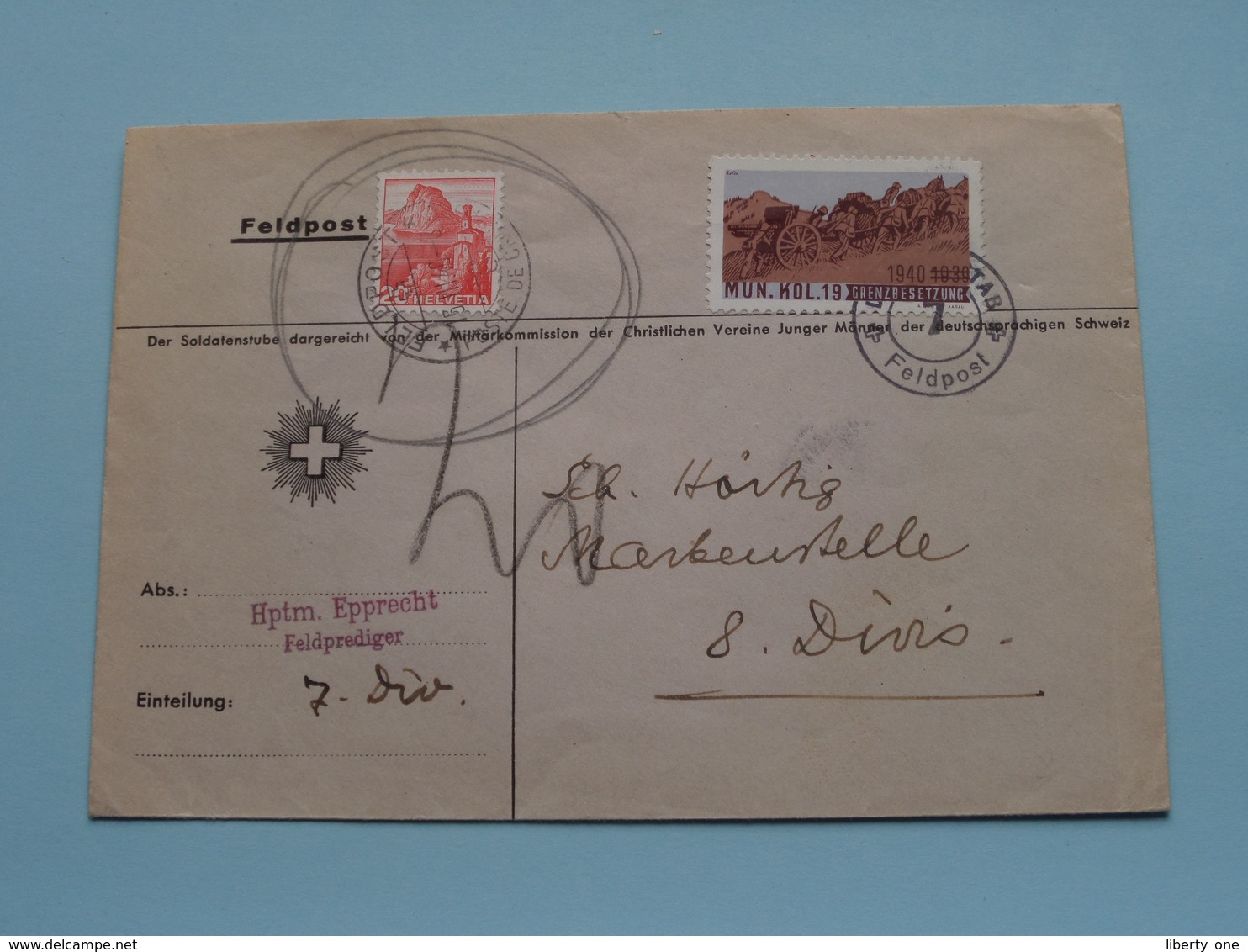 Hptm. EPPRECHT FeldPrediger Zie / Voir / See PHOTO > Stamp FELDPOST 1940 > Adres > ? ( Zie Foto's Voor Details ) ! - Militaria