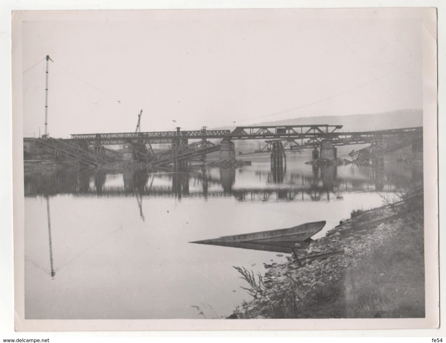 ° 57 ° ARS SUR MOSELLE ° PONT S.N.C.F. DETRUIT ET RECONSTRUCTION ° LOT DE 8 PHOTOS ° - Ars Sur Moselle