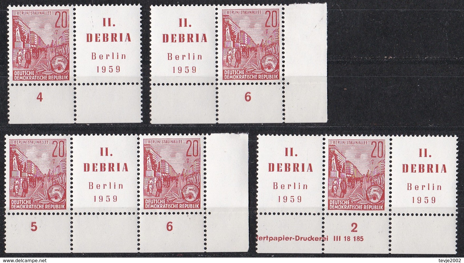 Wib_ DDR - Mi.Nr. 580 B Mit Zierfeld - DEBRIA 1959 - Postfrisch MNH - Ungebraucht