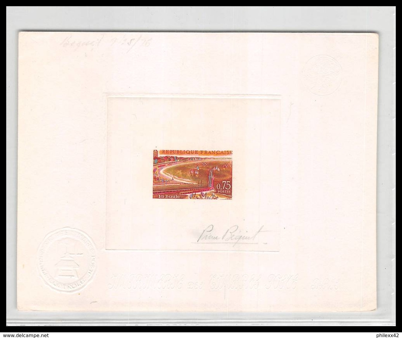 2068 Epreuve D'artiste Multicolore Artist Proof France N°1502 Série Touristique La Baule  Signé Signed Autograph Bequet - Epreuves D'artistes