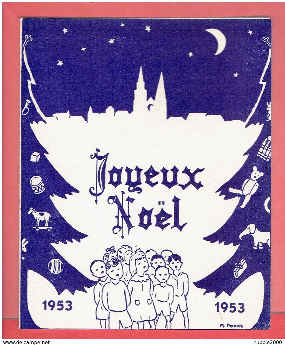 CHARTRES 1953 COMITE DE LA SOCIETE DES FETES DE L ARBRE DE NOEL DESSIN DE POIRIER CARTE EN TRES BON ETAT - Chartres