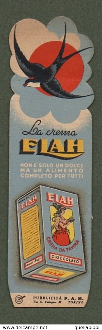 09144 "SEGNALIBRO - LA CREMA ELAH - CIOCCOLATO - PUBBLICITA' P.A.M. - TORINO - 1950" ANIMATO ORIG - Bookmarks