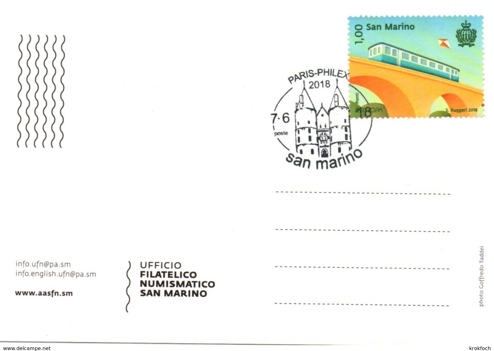Paris-Philex 2018 - San Marino - Cartolina Carte - Lettres & Documents