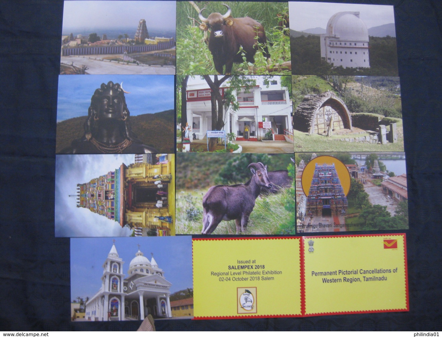 India 2018 10 Diff. Picture Post Card With Cancellation Hindu Mythology God # 8120 - Cartes Postales