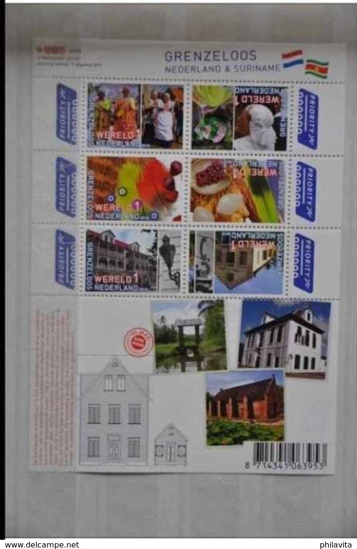 2010 Nederland Granzenloos : Suriname -Sheetlet MNH ** Architecture - MNH** MI B 131 - Fruits, Costumes - Oblitérés
