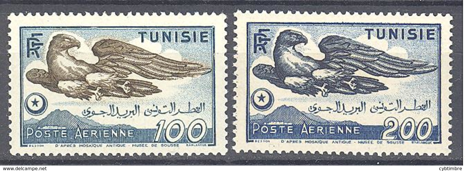 Tunisie: Yvert N° A 14* 15**; MNH; Aigle; Oiseau; Bird - Poste Aérienne