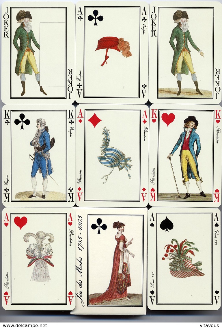 Jeu De 54 Cartes A Jouer Les  Modes 1785-1805 - - 54 Cartes