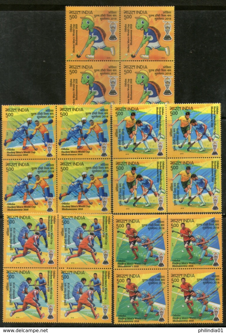 India 2018 Odisha Men's Hockey World Cup Turtle Sports Sikhism BLK/4 MNH - Unused Stamps