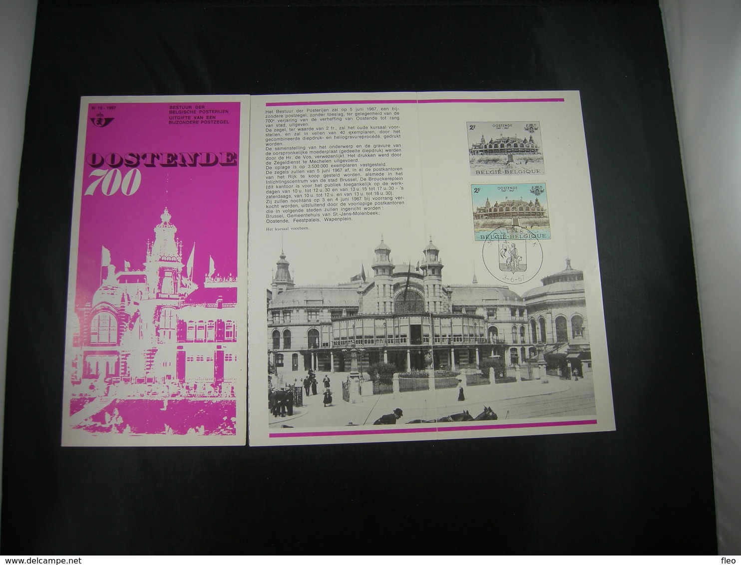 BELG.1967 1418 FDC/Folder NL ( Molenbeek )  : "  Oostende 700  " - 1961-1970