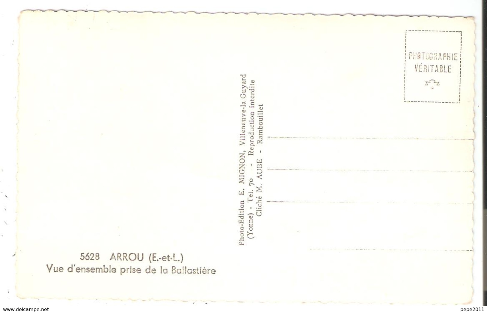 CPA 28 ARROU Vue D'ensemble Prise De La Ballastière (peu Commune) - Autres & Non Classés