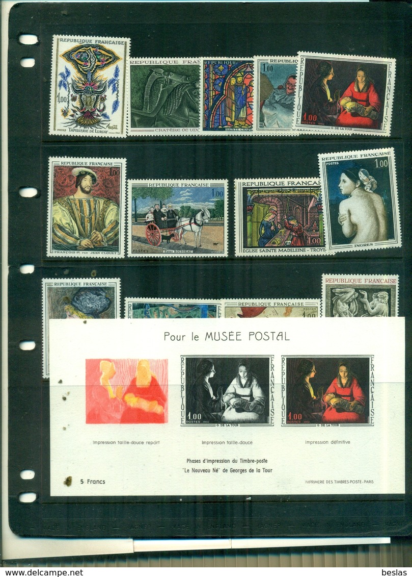 FRANCE ART-TABLEAUX 66 -67 -68 13 VAL + 1 BF SOUVENIR NEUF A PARTIR DE 1 EURO - Neufs