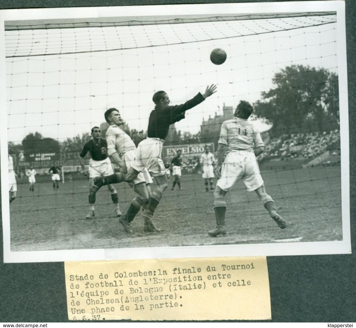 Photo De Presse Football  Match Bologna Italie Chelsea Angleterre 1937 - Sport