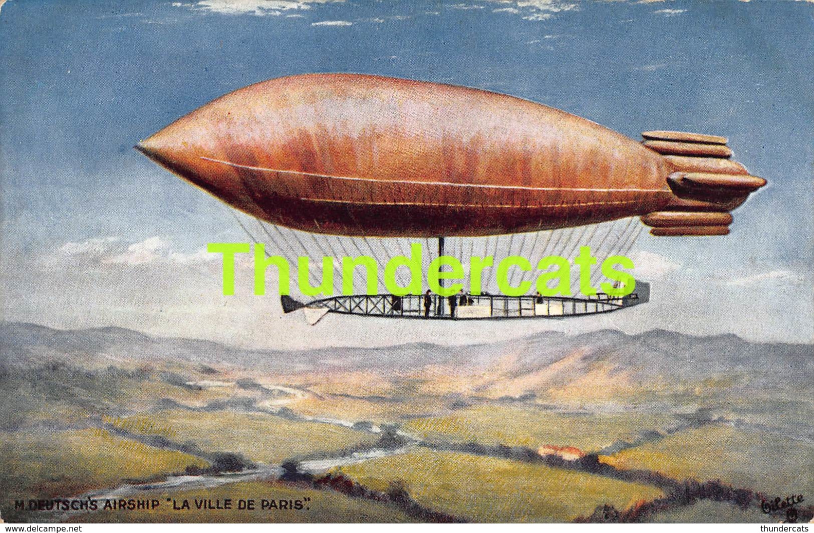 CPA RAPHAEL TUCK ILLUSTRATEUR ARTIST SIGNED AIRSHIPS DEUTSCH'S AIRSHIP LA VILLE DE PARIS ZEPPELIN - Dirigeables