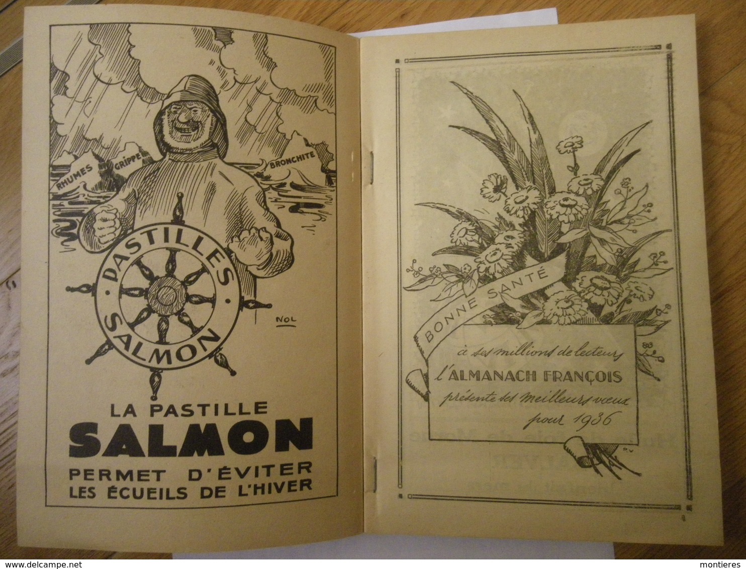 Almanach François 1936 Pharmacie Normale A. FOSSET Montfermeil 21 Grande Rue Tél. 11 - Tamaño Grande : 1921-40