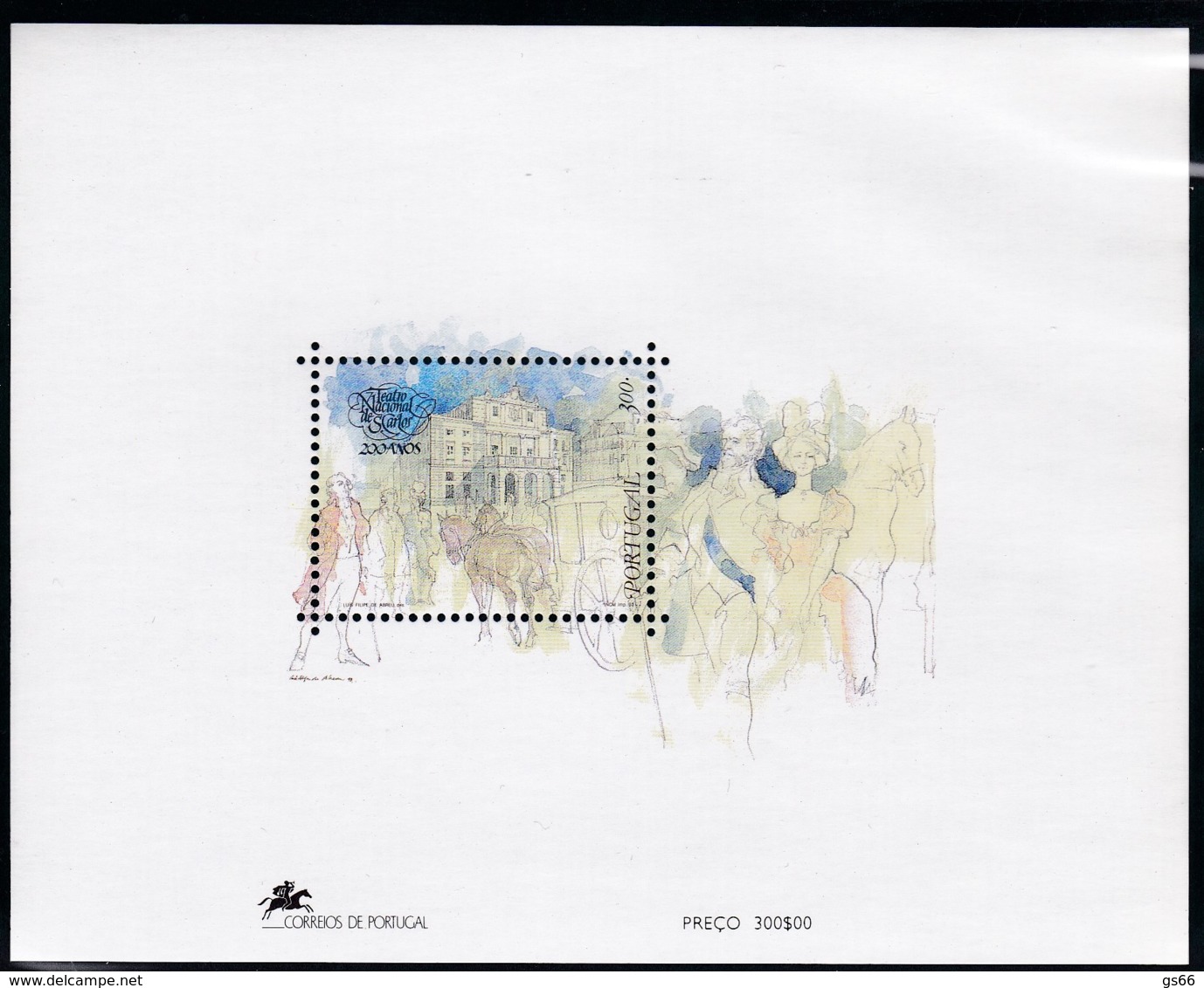 Portugal, 1993, 1966 Block 94, 200 Jahre Nationaltheater São Carlos, Lissabon.  MNH ** - Blocks & Sheetlets