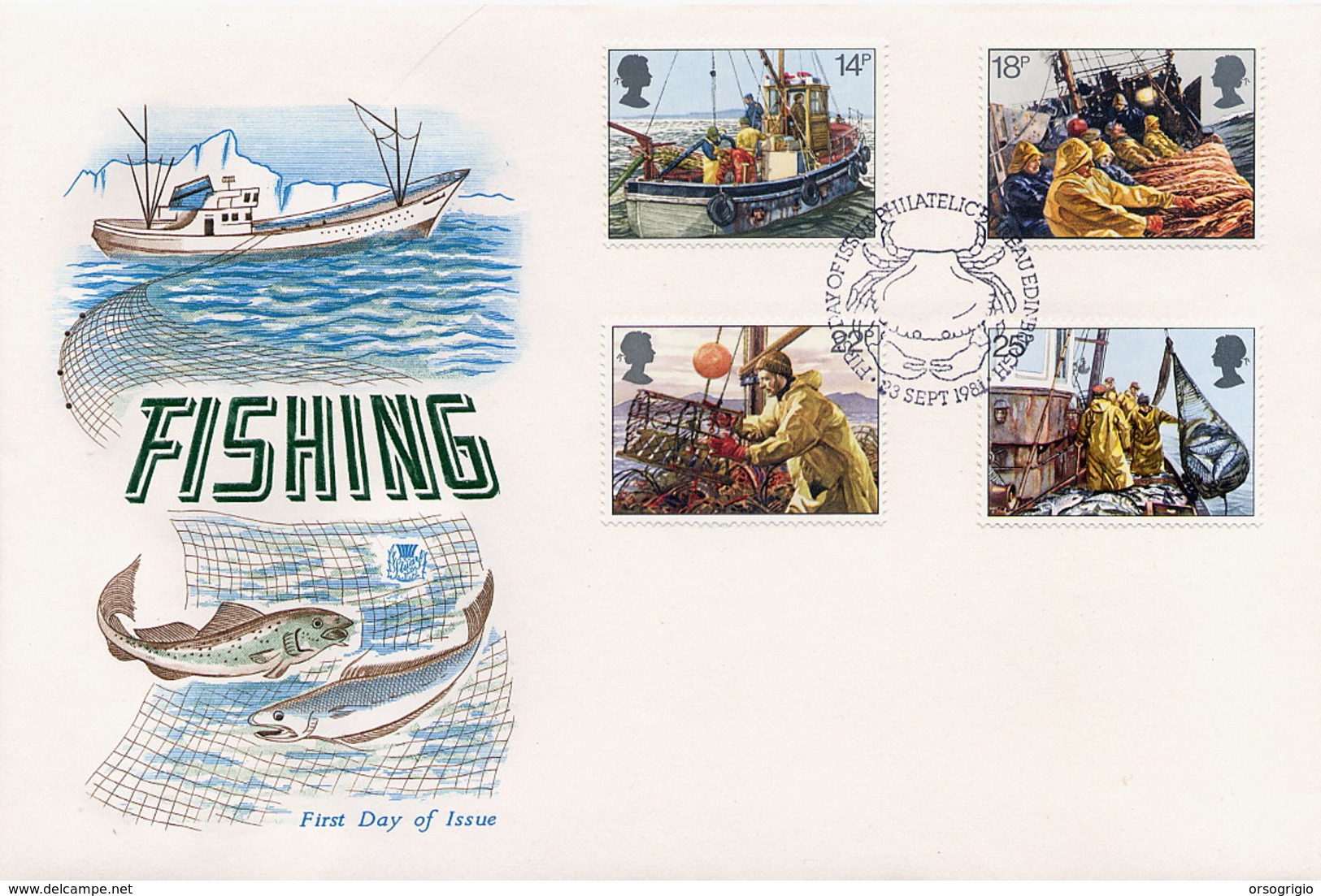 GRAN BRETAGNA - FDC 1981 - FISHING PESCA - GRANCHIO - CRAB - Crustacés