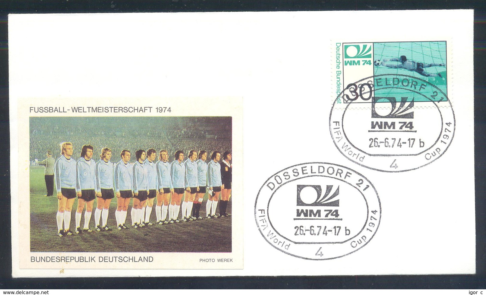 Germany 1974 Cover: Football Fussball Soccer Calcio Futbol: FIFA World Cup; Germany Team Label - 1974 – Germania Ovest